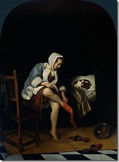 "אשה בחדר ההלבשה", תמונה של Jan Steen, המאה ה-17